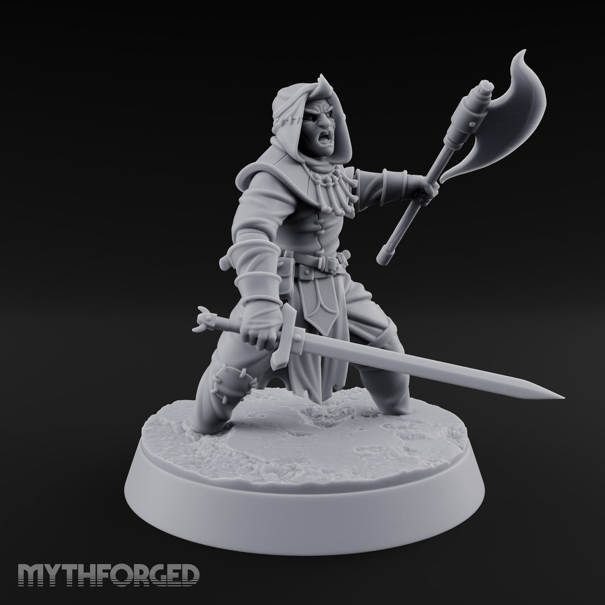 Masks On, Doctrine Off Human Cultists — B · Mace + Axe & Sword + Sword + Axe & Dagger