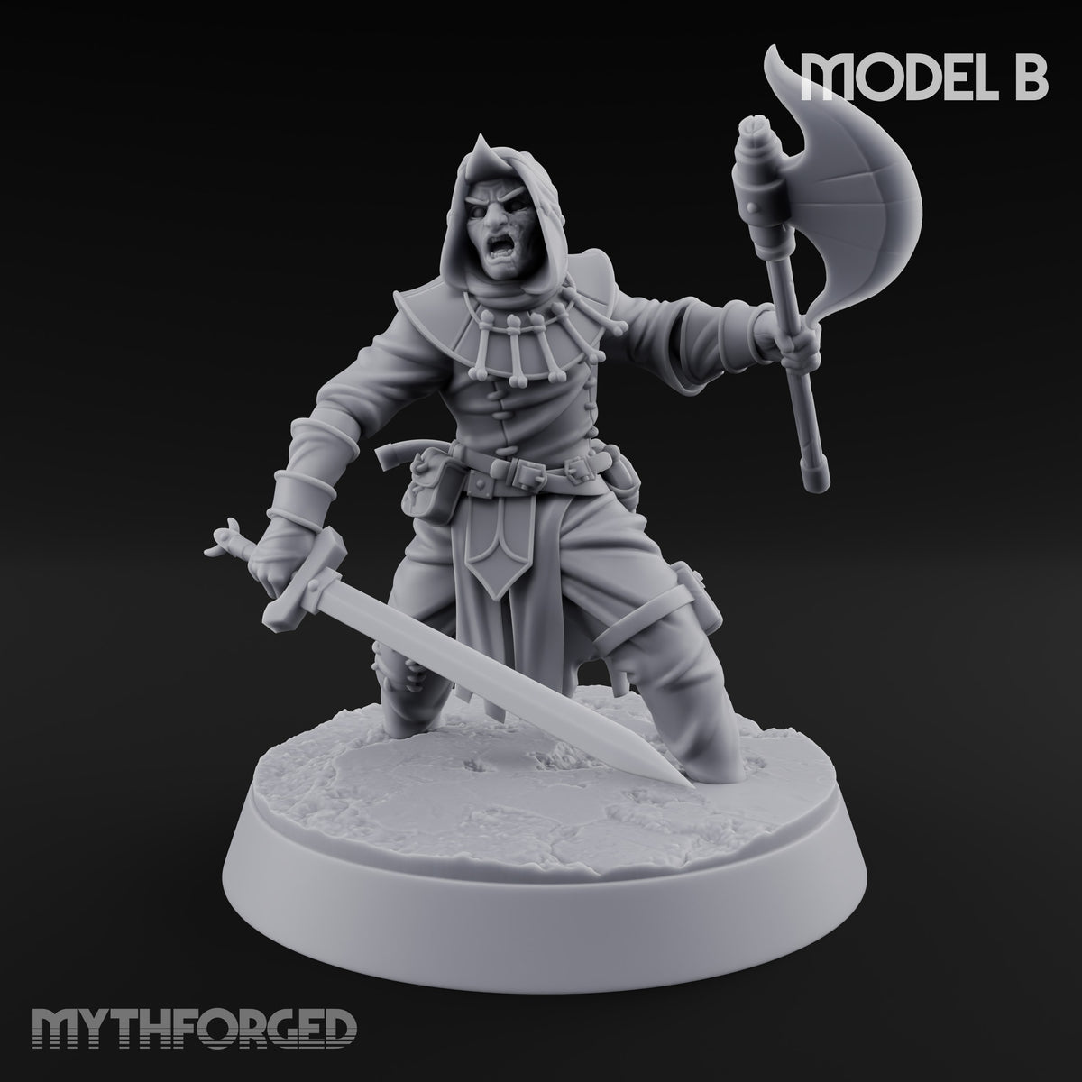 Masks On, Doctrine Off Human Cultists — B · Mace + Axe & Sword + Sword + Axe & Dagger