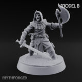 Masks On, Doctrine Off Human Cultists — B · Mace + Axe & Sword + Sword + Axe & Dagger