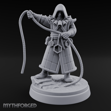 Noose Coiled Ready Human Cultist Miniature for Dungeons and Dragons, Pathfinder or other TTRPGs