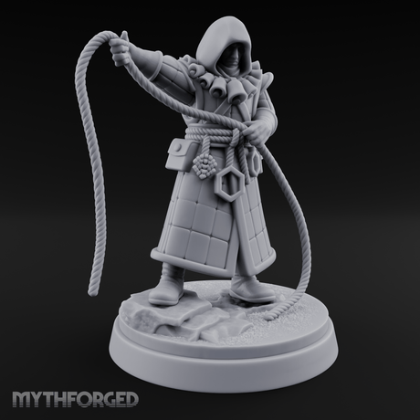 Noose Coiled Ready Human Cultist Miniature for Dungeons and Dragons, Pathfinder or other TTRPGs
