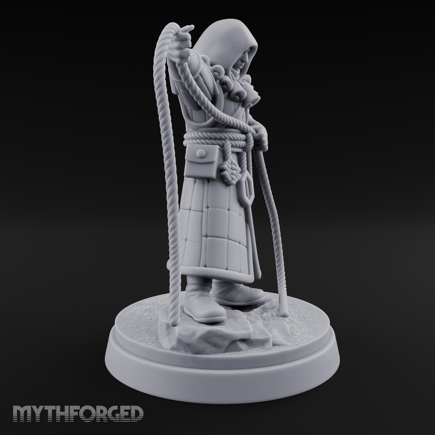 Noose Coiled Ready Human Cultist Miniature for Dungeons and Dragons, Pathfinder or other TTRPGs