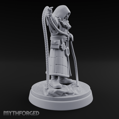 Noose Coiled Ready Human Cultist Miniature for Dungeons and Dragons, Pathfinder or other TTRPGs