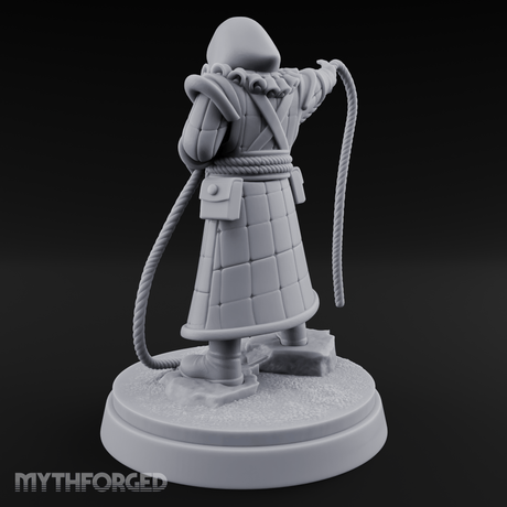 Noose Coiled Ready Human Cultist Miniature for Dungeons and Dragons, Pathfinder or other TTRPGs