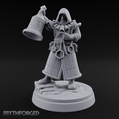 Ringing The Bell Human Cultist Miniature for Dungeons and Dragons, Pathfinder or other TTRPGs