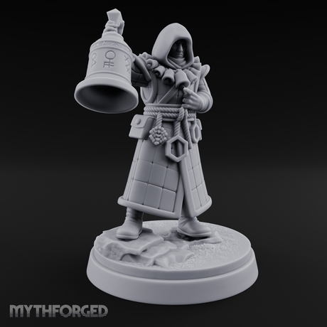 Ringing The Bell Human Cultist Miniature for Dungeons and Dragons, Pathfinder or other TTRPGs