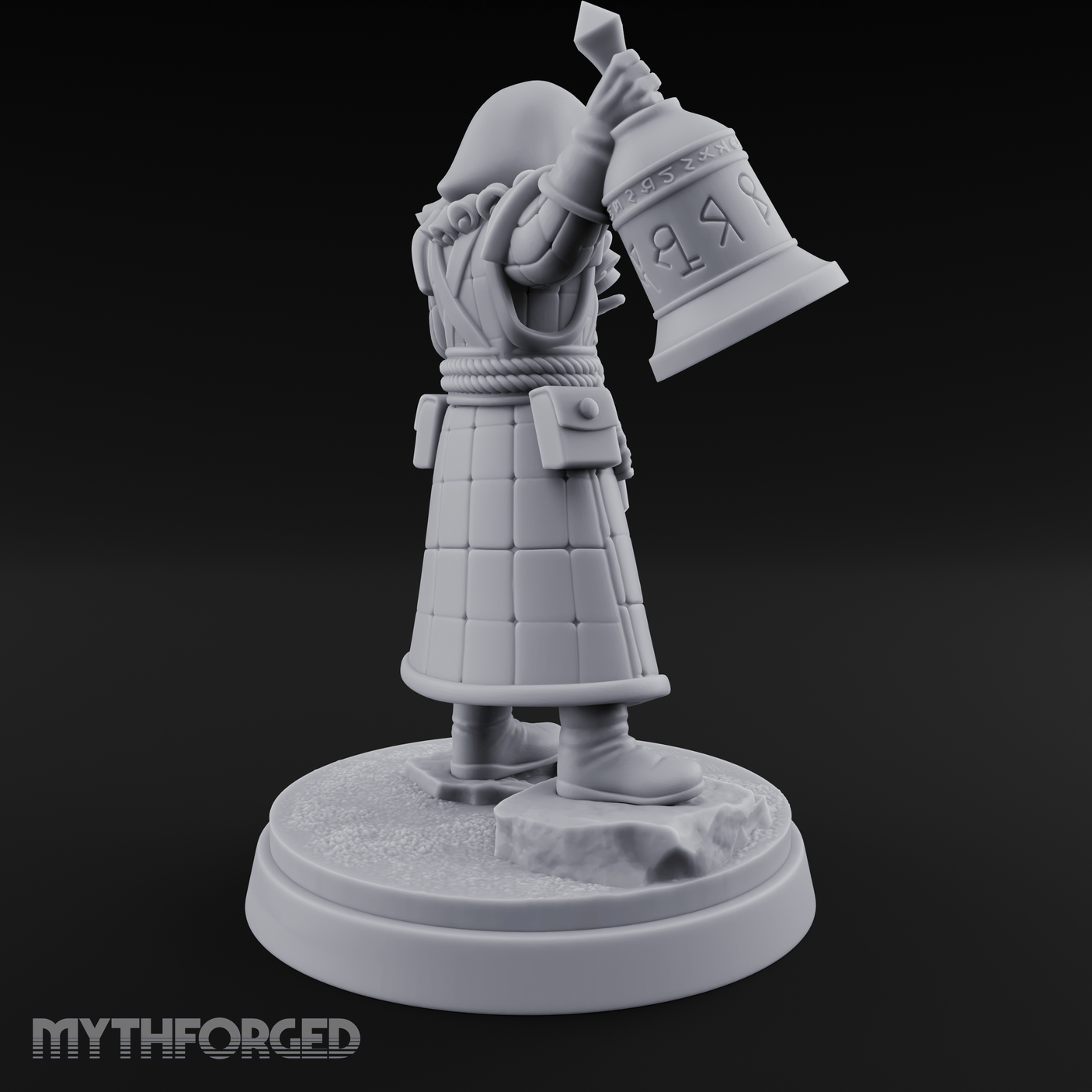 Ringing The Bell Human Cultist Miniature for Dungeons and Dragons, Pathfinder or other TTRPGs