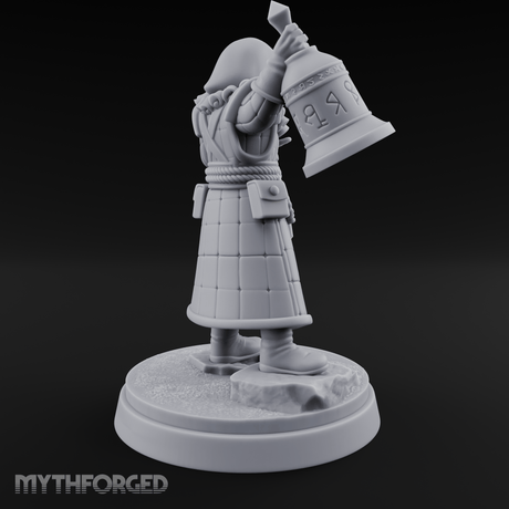 Ringing The Bell Human Cultist Miniature for Dungeons and Dragons, Pathfinder or other TTRPGs