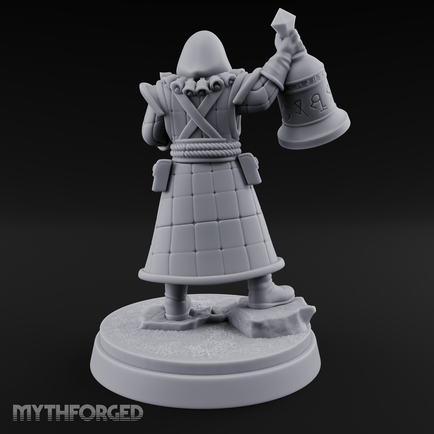 Ringing The Bell Human Cultist Miniature for Dungeons and Dragons, Pathfinder or other TTRPGs