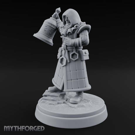 Ringing The Bell Human Cultist Miniature for Dungeons and Dragons, Pathfinder or other TTRPGs