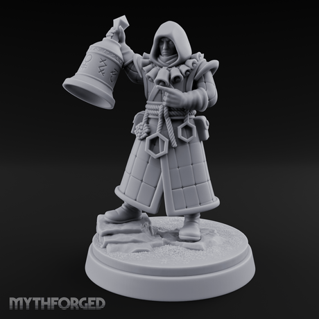Ringing The Bell Human Cultist Miniature for Dungeons and Dragons, Pathfinder or other TTRPGs