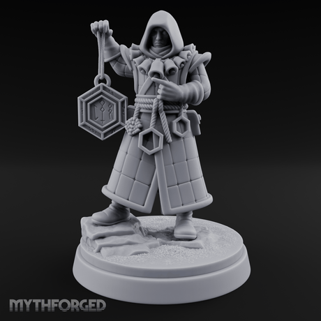 Ringing The Bell Human Cultist Miniature for Dungeons and Dragons, Pathfinder or other TTRPGs