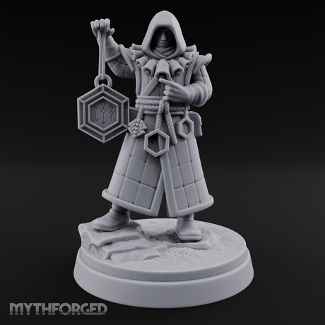 Ringing The Bell Human Cultist Miniature for Dungeons and Dragons, Pathfinder or other TTRPGs