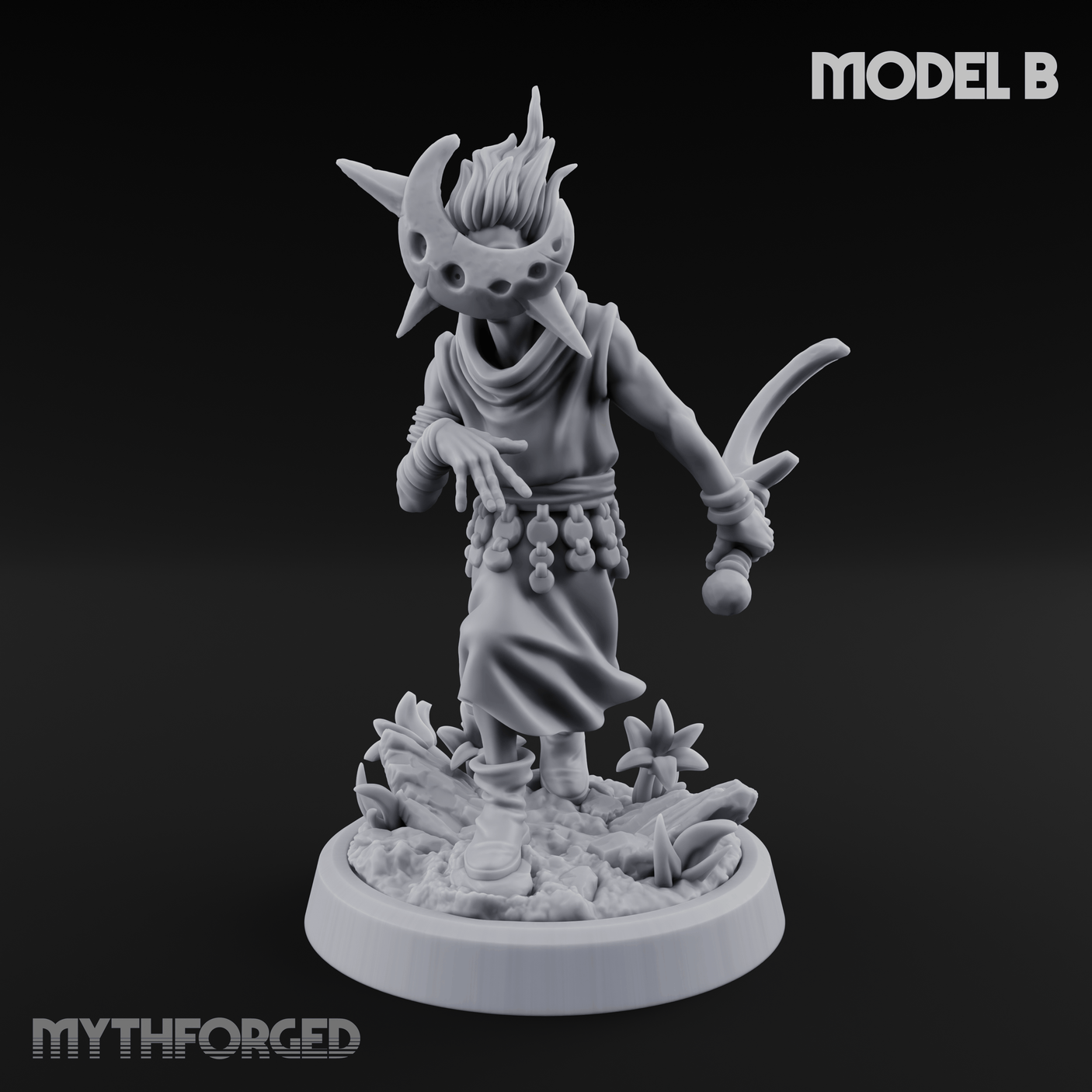Whispering Wickedness Human Cultist B Miniature for Dungeons and Dragons, Pathfinder or other TTRPGs