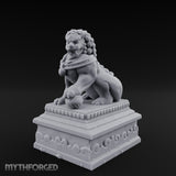 Curl-Maned Orb-Pinned Guardian Foo Lion Statue gallery 1