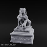 Curl-Maned Orb-Pinned Guardian Foo Lion Statue gallery 2