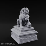 Curl-Maned Orb-Pinned Guardian Foo Lion Statue gallery 3