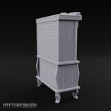 Curtain-Draped Figure-Posted Noble Library Bookcase Cabinet gallery 4