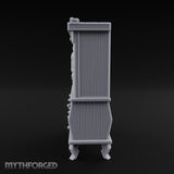 Curtain-Draped Figure-Posted Noble Library Bookcase Cabinet gallery 7