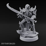 Curved Blade Sweeping Human Assassin Miniature for Dungeons and Dragons, Pathfinder or other TTRPGs