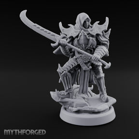 Curved Blade Sweeping Human Assassin Miniature for Dungeons and Dragons, Pathfinder or other TTRPGs