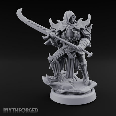Curved Blade Sweeping Human Assassin Miniature for Dungeons and Dragons, Pathfinder or other TTRPGs