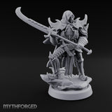 Curved Blade Sweeping Human Assassin Miniature for Dungeons and Dragons, Pathfinder or other TTRPGs