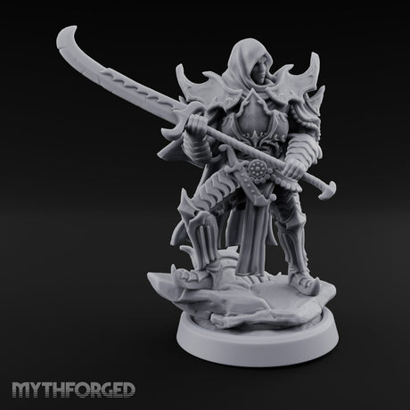 Curved Blade Sweeping Human Assassin Miniature for Dungeons and Dragons, Pathfinder or other TTRPGs