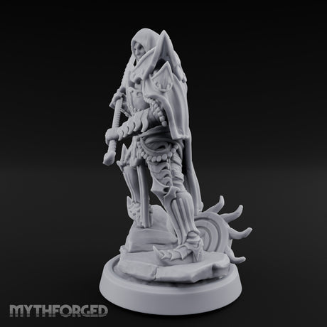Curved Blade Sweeping Human Assassin Miniature for Dungeons and Dragons, Pathfinder or other TTRPGs