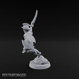 Cutlass And Shield Leaping Human Swashbuckler Model A Miniature for Dungeons and Dragons, Pathfinder or other TTRPGs