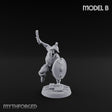 Cutlass And Shield Leaping Human Swashbuckler Model B Miniature for Dungeons and Dragons, Pathfinder or other TTRPGs