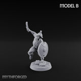 Cutlass And Shield Leaping Human Swashbuckler Model B Miniature for Dungeons and Dragons, Pathfinder or other TTRPGs