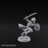 Cutlass And Shield Leaping Human Swashbuckler Model B Miniature for Dungeons and Dragons, Pathfinder or other TTRPGs