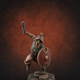 Cutlass And Shield Leaping Human Swashbuckler Model B Miniature for Dungeons and Dragons, Pathfinder or other TTRPGs