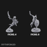 Cutlass And Shield Leaping Human Swashbucklers Miniature for Dungeons and Dragons, Pathfinder or other TTRPGs