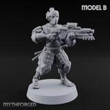 Locked And Loaded Cyber Ninjas Miniature for Dungeons and Dragons, Pathfinder or other TTRPGs