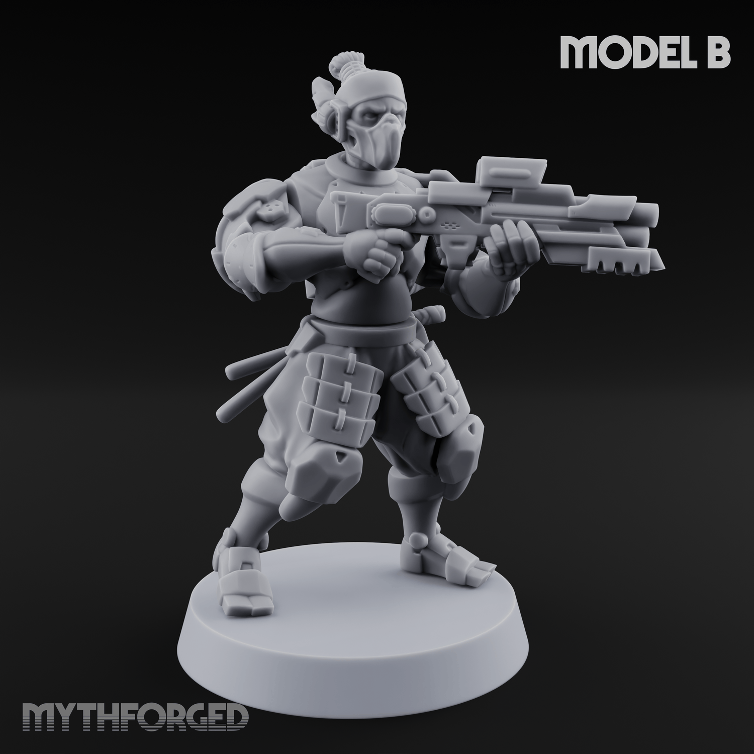 Locked And Loaded Cyber Ninjas Miniature for Dungeons and Dragons, Pathfinder or other TTRPGs