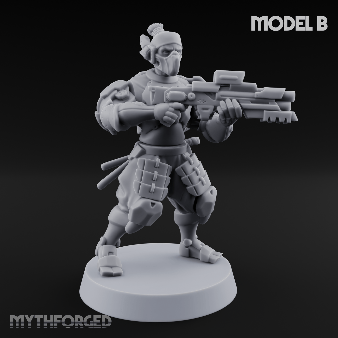 Locked And Loaded Cyber Ninjas B Miniature for Dungeons and Dragons, Pathfinder or other TTRPGs
