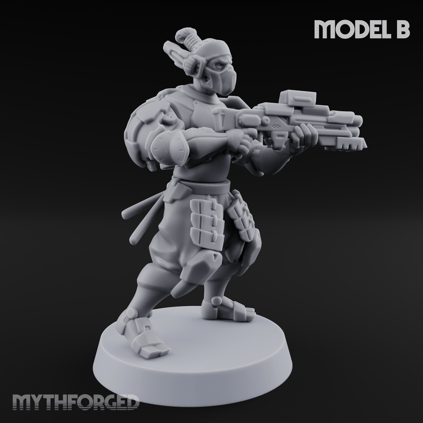 Locked And Loaded Cyber Ninjas Miniature for Dungeons and Dragons, Pathfinder or other TTRPGs
