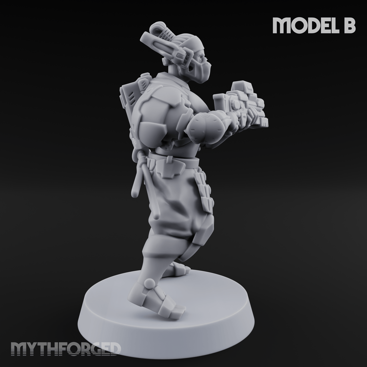 Locked And Loaded Cyber Ninjas B Miniature for Dungeons and Dragons, Pathfinder or other TTRPGs