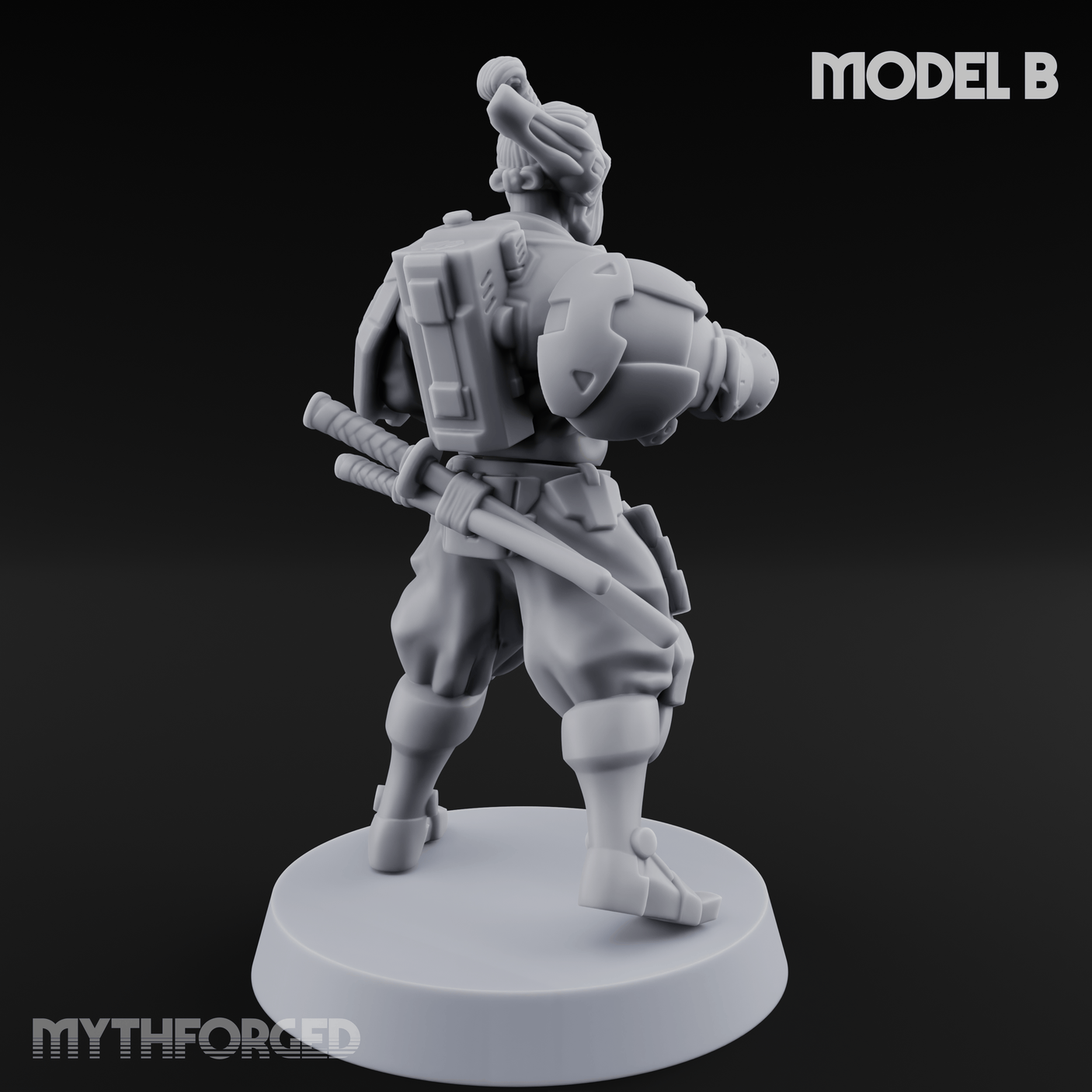 Locked And Loaded Cyber Ninjas B Miniature for Dungeons and Dragons, Pathfinder or other TTRPGs