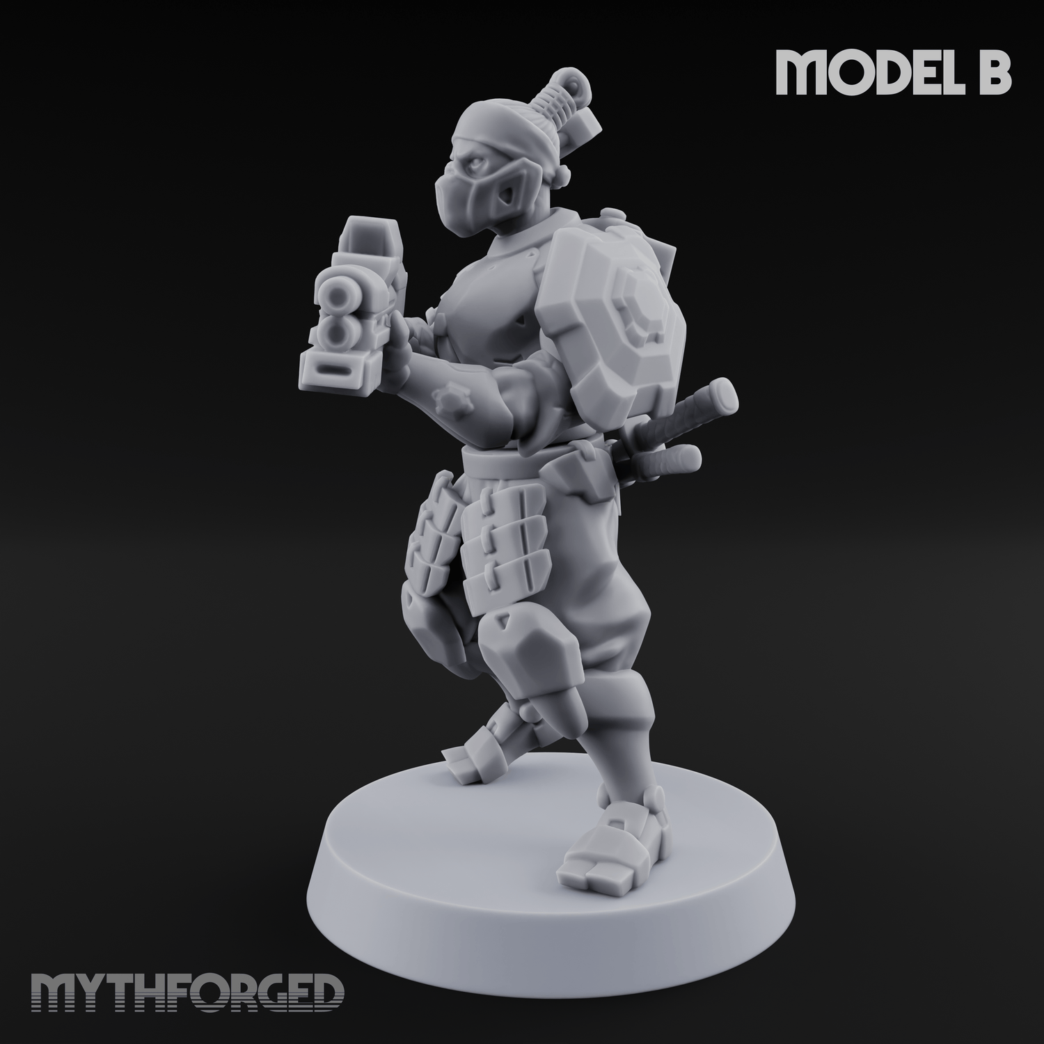 Locked And Loaded Cyber Ninjas B Miniature for Dungeons and Dragons, Pathfinder or other TTRPGs