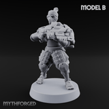 Locked And Loaded Cyber Ninjas B Miniature for Dungeons and Dragons, Pathfinder or other TTRPGs