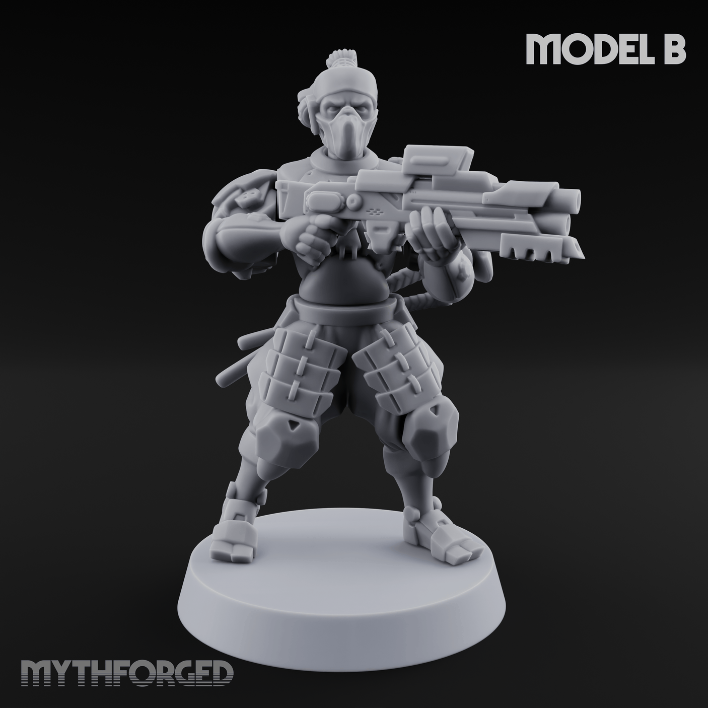 Locked And Loaded Cyber Ninjas B Miniature for Dungeons and Dragons, Pathfinder or other TTRPGs