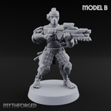 Locked And Loaded Cyber Ninjas B Miniature for Dungeons and Dragons, Pathfinder or other TTRPGs
