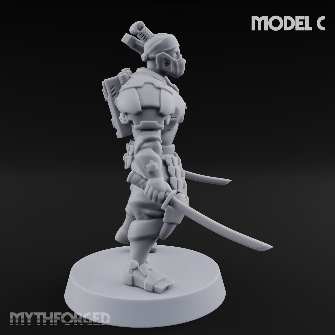 Locked And Loaded Cyber Ninjas C Miniature for Dungeons and Dragons, Pathfinder or other TTRPGs