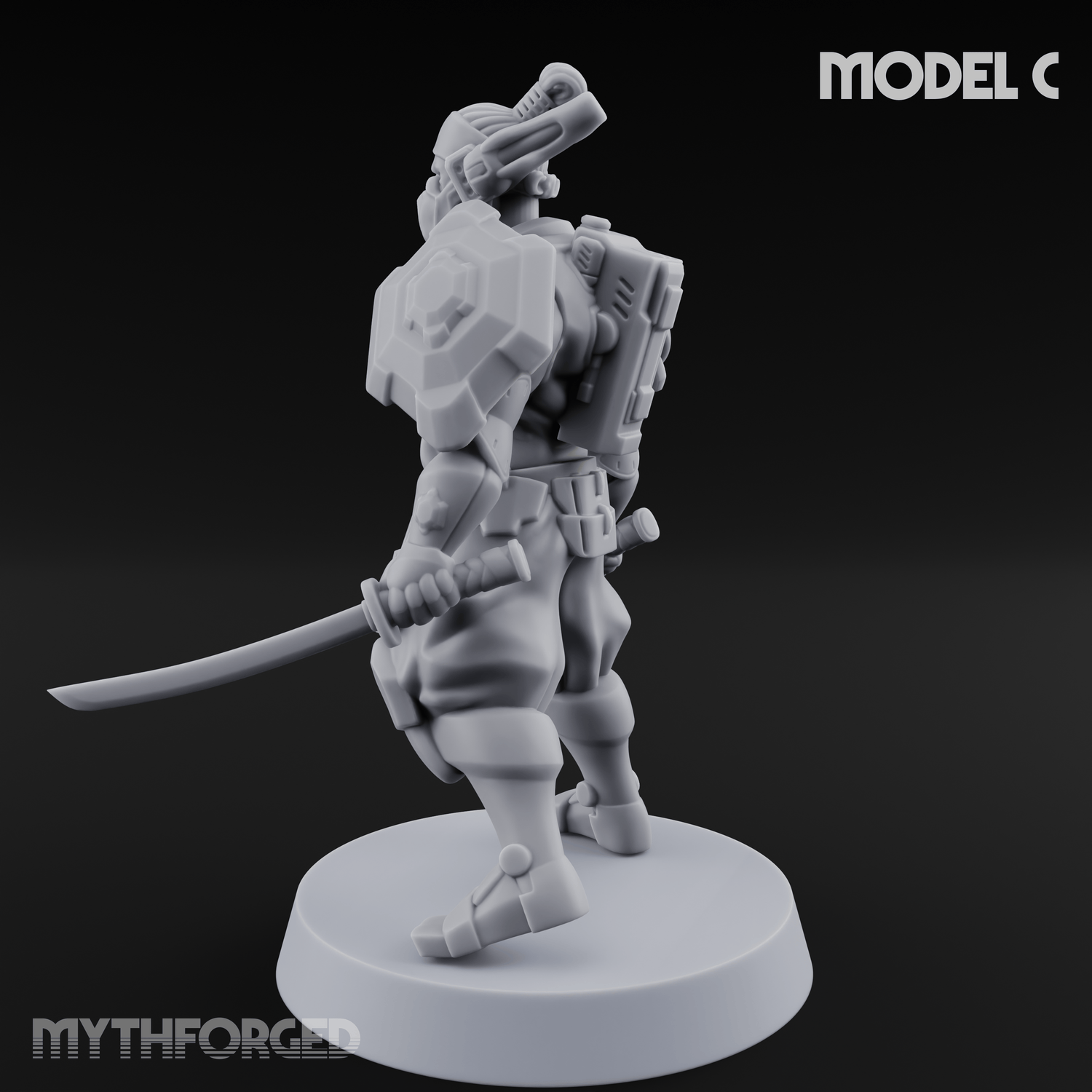 Locked And Loaded Cyber Ninjas C Miniature for Dungeons and Dragons, Pathfinder or other TTRPGs
