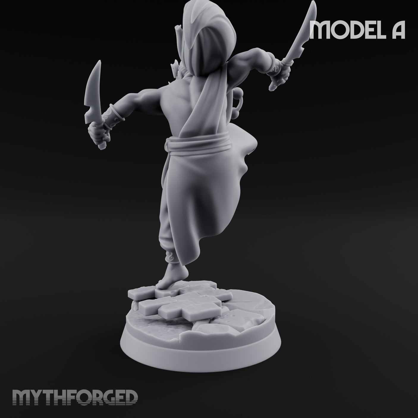 Dagger Dashing Oni Rogue A Miniature for Dungeons and Dragons, Pathfinder or other TTRPGs