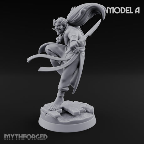 Dagger Dashing Oni Rogue A Miniature for Dungeons and Dragons, Pathfinder or other TTRPGs
