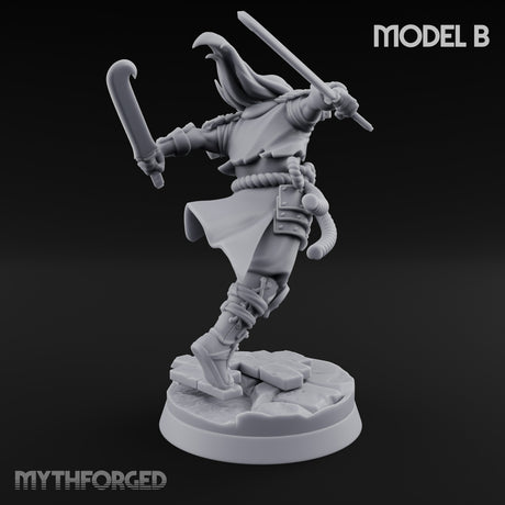 Dagger Dashing Oni Rogue B Miniature for Dungeons and Dragons, Pathfinder or other TTRPGs